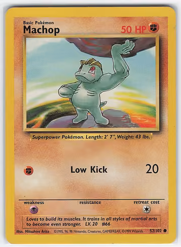 Machop — Base Set · #52 · Englisch, Vorderseite