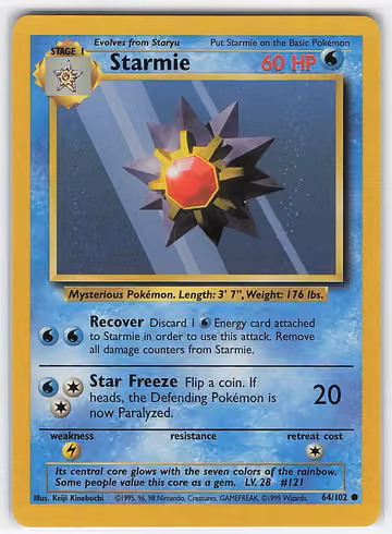 Starmie — Base Set · #64 · Englisch, Vorderseite