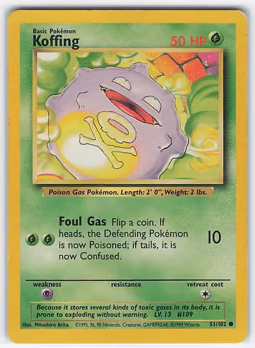 Koffing — Base Set · #51 · Englisch, Vorderseite