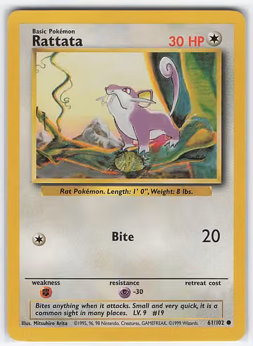 Rattata — Base Set · #61 · Englisch, Vorderseite