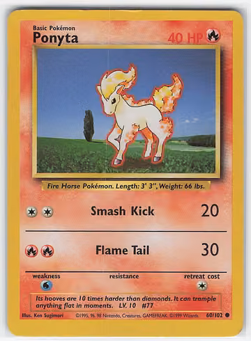 Ponyta — Base Set · #60 · Englisch, Vorderseite