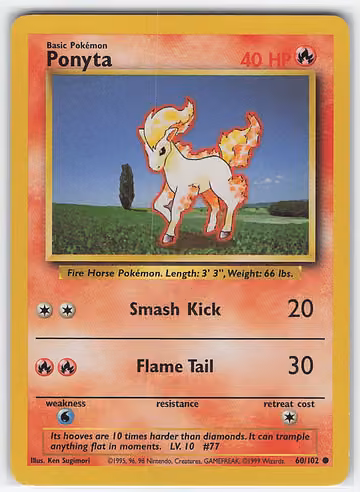 Ponyta — Base Set · #60 · Englisch, Vorderseite