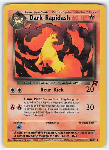 Dark Rapidash — Team Rocket · #44 · Englisch, Vorderseite