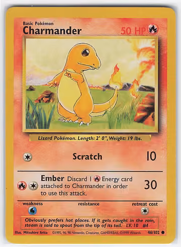 Charmander — Base Set · #46 · Englisch, Vorderseite