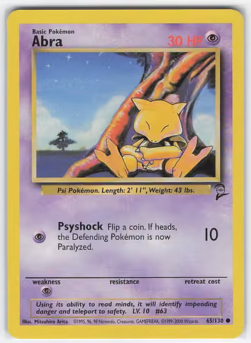 Abra — Base Set 2 · #65 · Englisch, Vorderseite