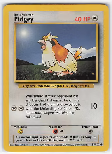 Pidgey — Base Set · #57 · Englisch, Vorderseite