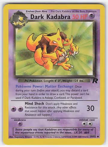 Dark Kadabra — Team Rocket · #39 · Englisch, Vorderseite