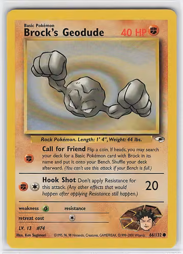 Brock's Geodude — Gym Heroes · #66 · Englisch, Vorderseite