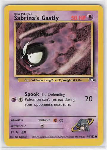 Sabrina's Gastly — Gym Heroes · #93 · Englisch, Vorderseite