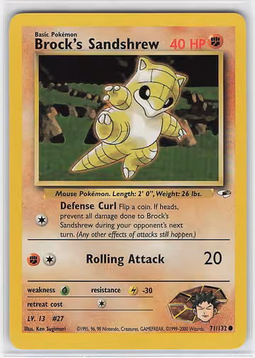 Brock's Sandshrew — Gym Heroes · #71 · Englisch, Vorderseite