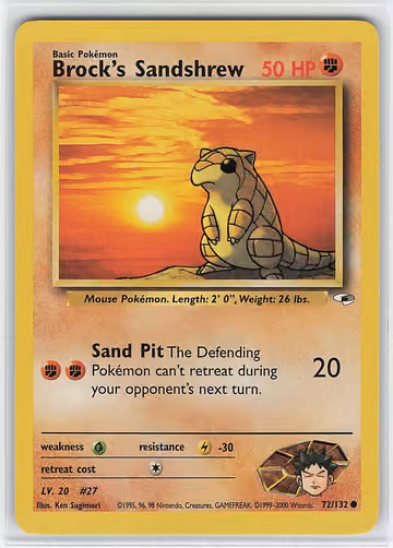 Brock's Sandshrew — Gym Heroes · #72 · Englisch, Vorderseite
