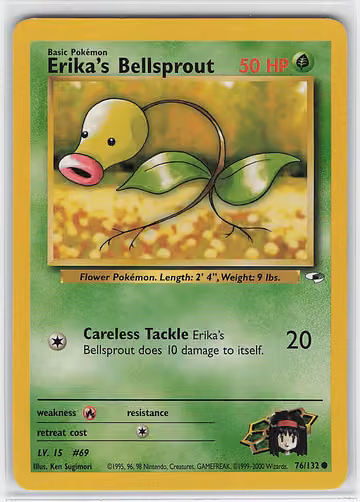 Erika's Bellsprout — Gym Heroes · #76 · Englisch, Vorderseite