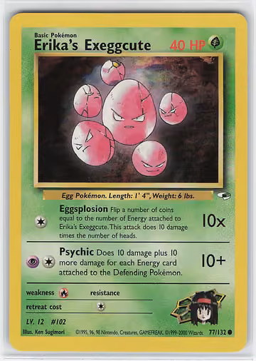 Erika's Exeggcute — Gym Heroes · #77 · Englisch, Vorderseite