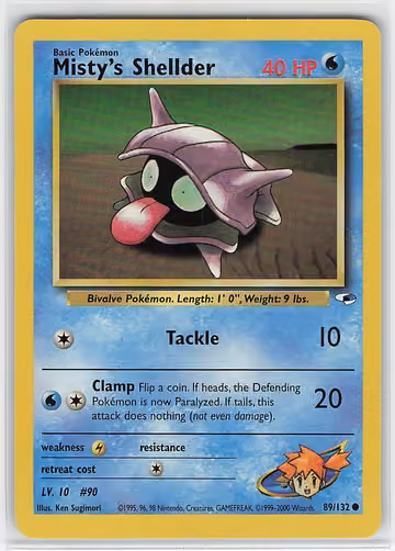 Misty's Shellder — Gym Heroes · #89 · Englisch, Vorderseite