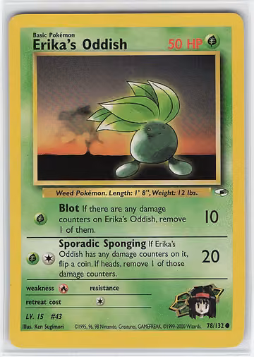 Erika's Oddish — Gym Heroes · #78 · Englisch, Vorderseite