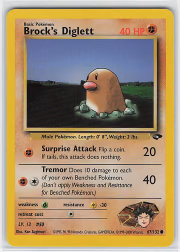 Brock's Diglett — Gym Challenge · #67 · Englisch, Vorderseite