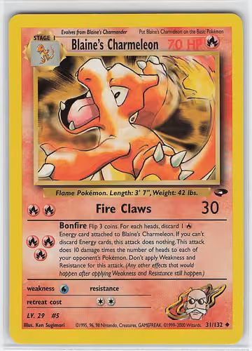 Blaine's Charmeleon — Gym Challenge · #31 · Englisch, Vorderseite