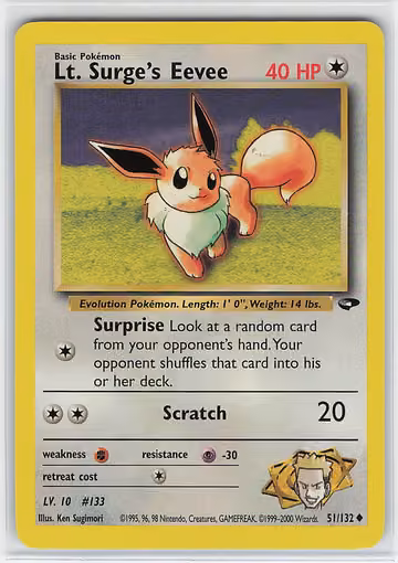 Lt. Surge's Eevee — Gym Challenge · #51 · Englisch, Vorderseite