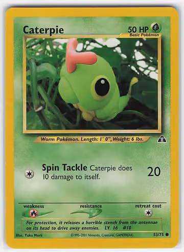 Caterpie — Neo Discovery · #53 · Englisch, Vorderseite