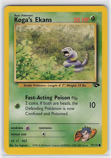 Koga's Ekans — Gym Challenge · #77 · Englisch, Vorderseite