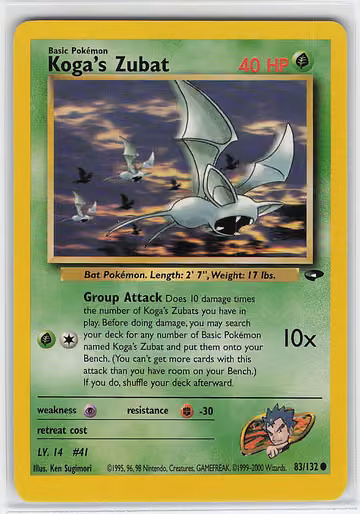 Koga's Zubat — Gym Challenge · #83 · Englisch, Vorderseite