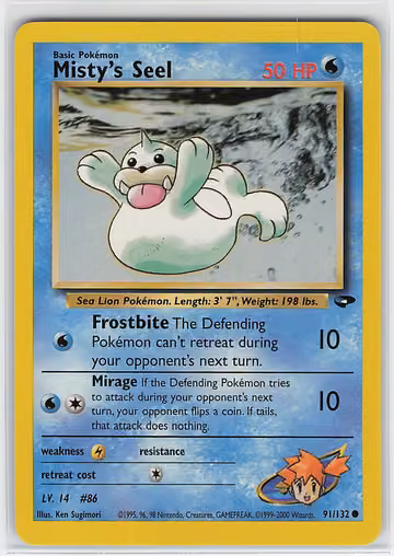 Misty's Seel — Gym Challenge · #91 · Englisch, Vorderseite