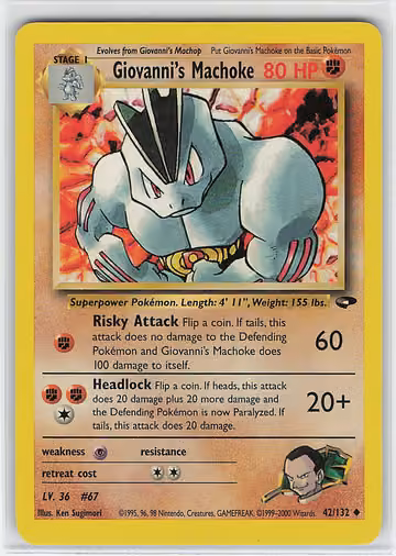 Giovanni's Machoke — Gym Challenge · #42 · Englisch, Vorderseite