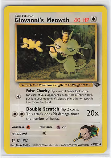 Giovanni's Meowth — Gym Challenge · #43 · Englisch, Vorderseite