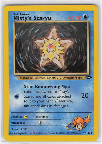 Misty's Staryu — Gym Challenge · #92 · Englisch, Vorderseite