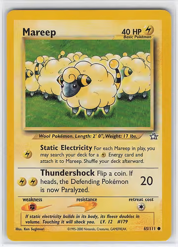 Mareep — Neo Genesis · #65 · Englisch, Vorderseite