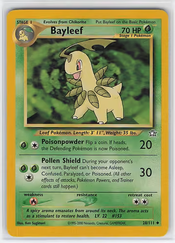 Bayleef — Neo Genesis · #28 · Englisch, Vorderseite