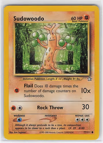 Sudowoodo — Neo Genesis · #77 · Englisch, Vorderseite