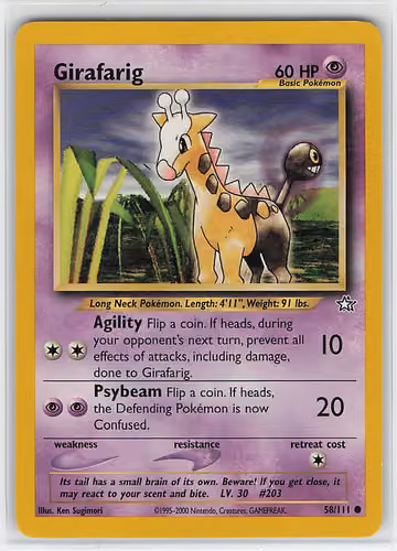 Girafarig — Neo Genesis · #58 · Englisch, Vorderseite