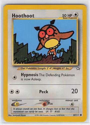 Hoothoot — Neo Genesis · #60 · Englisch, Vorderseite