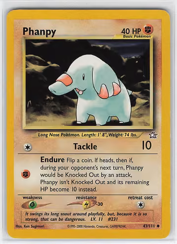 Phanpy — Neo Genesis · #43 · Englisch, Vorderseite