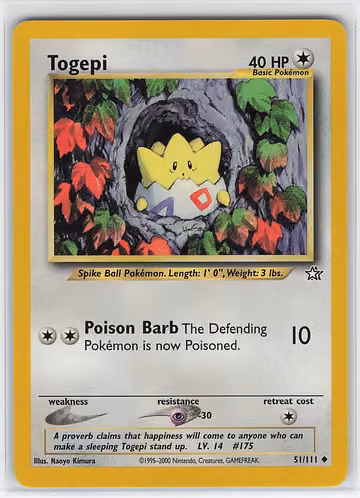 Togepi — Neo Genesis · #51 · Englisch, Vorderseite