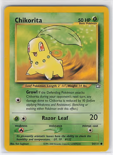 Chikorita — Neo Genesis · #54 · Englisch, Vorderseite