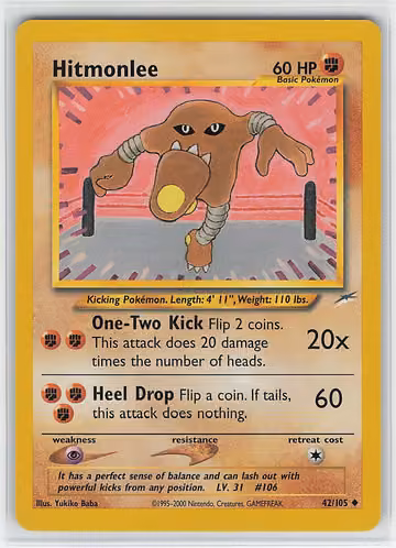 Hitmonlee — Neo Destiny · #42 · Englisch, Vorderseite