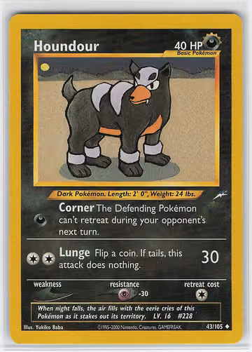 Houndour — Neo Destiny · #43 · Englisch, Vorderseite