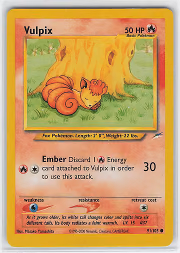 Vulpix — Neo Destiny · #91 · Englisch, Vorderseite