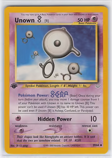 Unown [B] — Neo Revelation · #39 · Englisch, Vorderseite