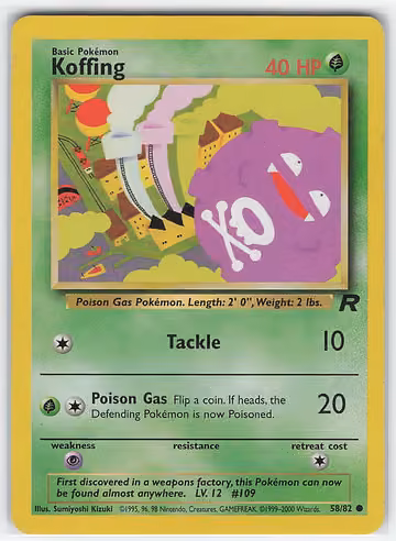 Koffing — Team Rocket · #58 · Englisch, Vorderseite