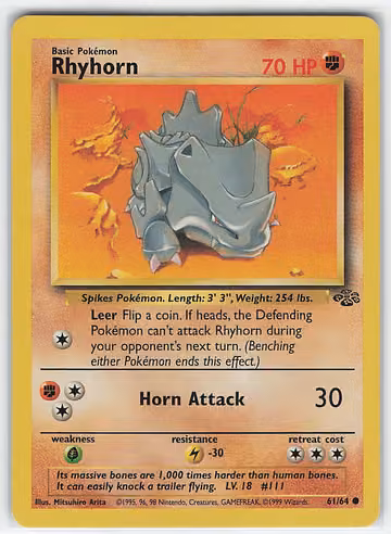 Rhyhorn — Jungle · #61 · Englisch, Vorderseite