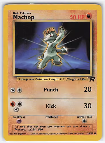 Machop — Team Rocket · #59 · Englisch, Vorderseite