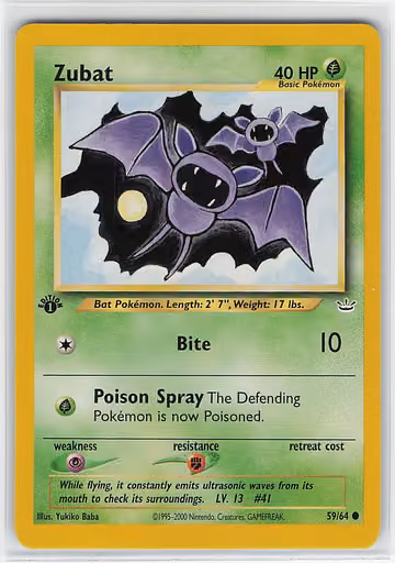 Zubat — Neo Revelation · #59 · Englisch, Vorderseite