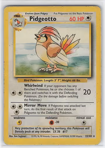 Pidgeotto — Base Set · #22 · Englisch, Vorderseite