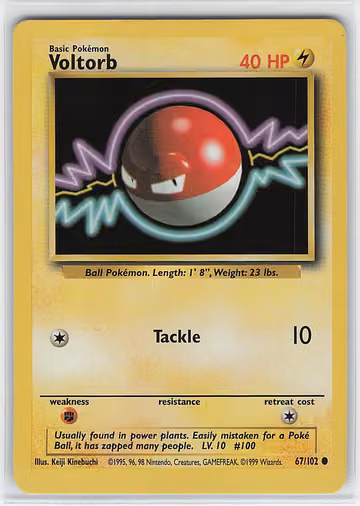 Voltorb — Base Set · #67 · Englisch, Vorderseite