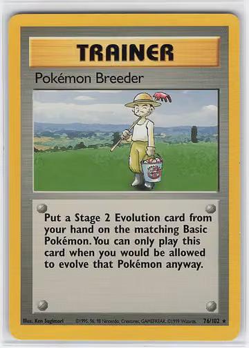 Pokémon Breeder — Base Set · #76 · Englisch, Vorderseite
