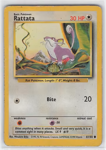 Rattata — Base Set · #61 · Englisch, Vorderseite