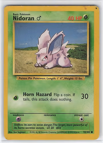 Nidoran ♂ — Base Set · #55 · Englisch, Vorderseite